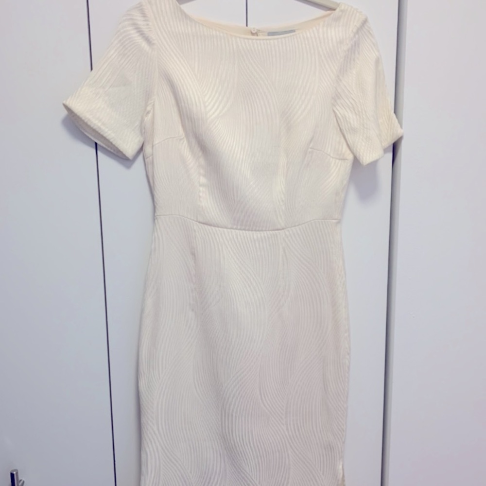 H&M White wave print midi dress, Size 4, NWT